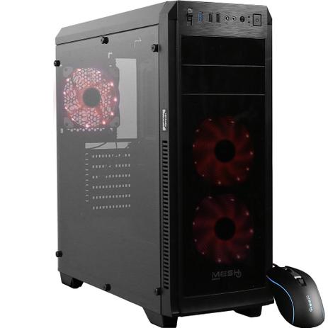 Gabinete Gamer Mesh Gear Sadoshi Branco LED Vermelho com Mouse Horus Menor preço em Gabinete Gamer Mesh Gear Sadoshi Branco LED Vermelho com Mouse Horus