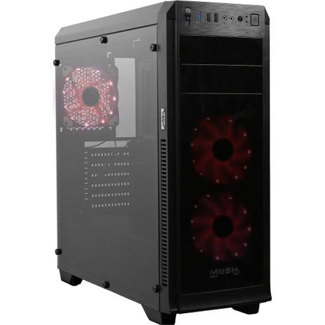 Gabinete Gamer Mesh Gear Sadoshi Preto com Janela Lateral Acrílica LED - SADOSHI RED/CASE PRETO Menor preço em Gabinete Gamer Mesh Gear Sadoshi Preto com Janela Lateral Acrílica LED - SADOSHI RED/CASE PRETO