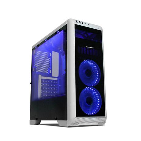 Gabinete Gamer Tornado Branco/Preto LED Azul - MCA-FC-T07A/WH - Mymax Menor preço em Gabinete Gamer Tornado Branco/Preto LED Azul - MCA-FC-T07A/WH - Mymax