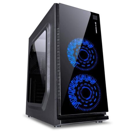 Gabinete Gamer VINIK Vx Gaming Crater Com Janela Acrílica Preto Com 2 x Fan Frontal 120mm 15 Pontos de Led Azul Menor preço em Gabinete Gamer VINIK Vx Gaming Crater Com Janela Acrílica Preto Com 2 x Fan Frontal 120mm 15 Pontos de Led Azul