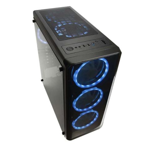 Gabinete Gamer Warrior Madoc sem Fonte, USB 3.0, Preto com Lateral em Vidro - GA178 - MULTILASER Menor preço em Gabinete Gamer Warrior Madoc sem Fonte, USB 3.0, Preto com Lateral em Vidro - GA178 - MULTILASER