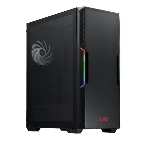 Gabinete Gamer XPG Starker, Mid Tower, 2x FANs (1x Frontal, 1x Traseira ARBG), Fonte, Lateral em Vidro Temperado, Preto - STARKERCP-BKCUS Menor preço em Gabinete Gamer XPG Starker, Mid Tower, 2x FANs (1x Frontal, 1x Traseira ARBG), Fonte, Lateral em Vidro Temperado, Preto - STARKERCP-BKCUS