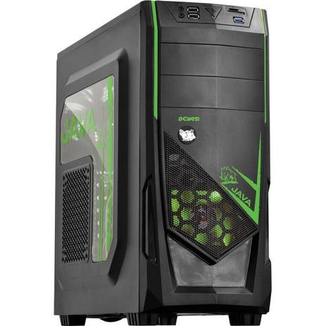 Gabinete Mid Tower Java Verde Com2 Fans LED Verde E Lateral Em Acrílico PCYes. - Pc yes Menor preço em Gabinete Mid Tower Java Verde Com2 Fans LED Verde E Lateral Em Acrílico PCYes. - Pc yes