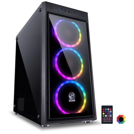 Gabinete Mid-Tower Jupiter Preto Com 3 Fans Led Rgb Frontal E Lateral Em Vidro Temperado - Juppt7c3fcv - Pcyes é ruim? Gabinete Mid-Tower Jupiter Preto Com 3 Fans Led Rgb Frontal E Lateral Em Vidro Temperado - Juppt7c3fcv - Pcyes é boa?