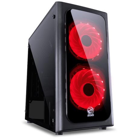 Gabinete Mid-Tower Venus Preto Com 2 Fans Led Vermelho Lateral Em Acrílico - Venptvm2fca - Pcyes Menor preço em Gabinete Mid-Tower Venus Preto Com 2 Fans Led Vermelho Lateral Em Acrílico - Venptvm2fca - Pcyes