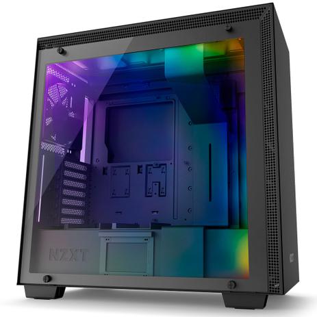 Menor preço em Gabinete NZXT H700i Preto Fosco Mid Tower Lateral de Vidro Temperado ATX Fita LED RGB - CA-H700W-BB