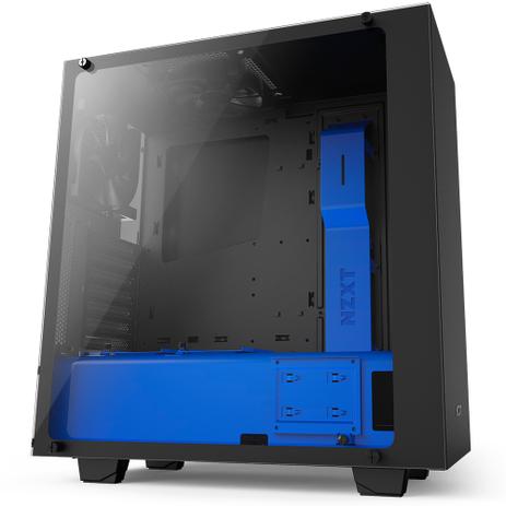 Gabinete NZXT S340 Elite Preto e Azul Mid Tower Lateral de Acrílico ATX Sem Fonte - CA-S340W-B5 Menor preço em Gabinete NZXT S340 Elite Preto e Azul Mid Tower Lateral de Acrílico ATX Sem Fonte - CA-S340W-B5