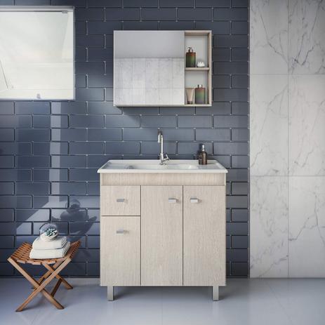 Gabinete para Banheiro com Cuba e Espelheira 3 Portas 1 Gaveta Vigo Gold Gaam Móveis Rovere é ruim? Gabinete para Banheiro com Cuba e Espelheira 3 Portas 1 Gaveta Vigo Gold Gaam Móveis Rovere é boa?