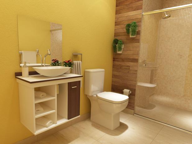 Gabinete para Banheiro com Cuba e Espelho 1 Porta - VTec Kit Hadar