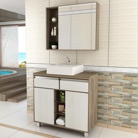 Gabinete para Banheiro com Espelheira Balcony Malbec 80 (Não acompanha torneira) Artico/Merlot é boa?