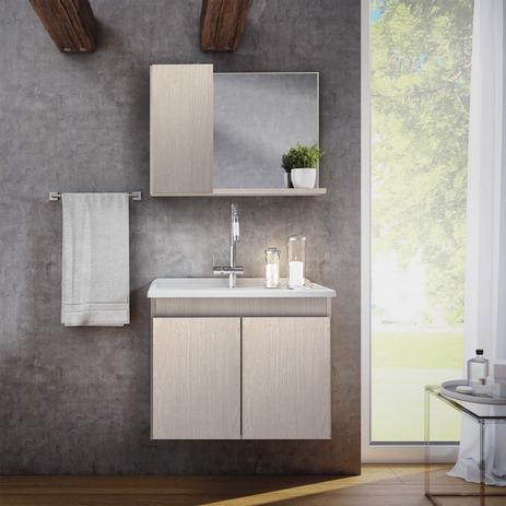 Gabinete Suspenso para Banheiro com Cuba e Espelheira 2 Portas Madri Slin Gaam Móveis  Rovere é boa?