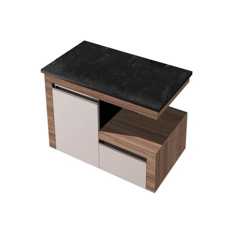 Gabinete Suspenso para Banheiro em Mdf Safira 70cm Branco E Noce - Gaam Menor preço em Gabinete Suspenso para Banheiro em Mdf Safira 70cm Branco E Noce - Gaam