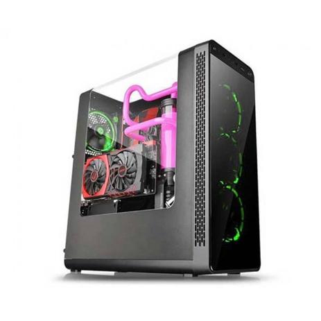 Gabinete Thermaltake Tt View 27 Black Led Green Mid Tower C/ Janela - CA-1G7-00M1WN-GR Menor preço em Gabinete Thermaltake Tt View 27 Black Led Green Mid Tower C/ Janela - CA-1G7-00M1WN-GR
