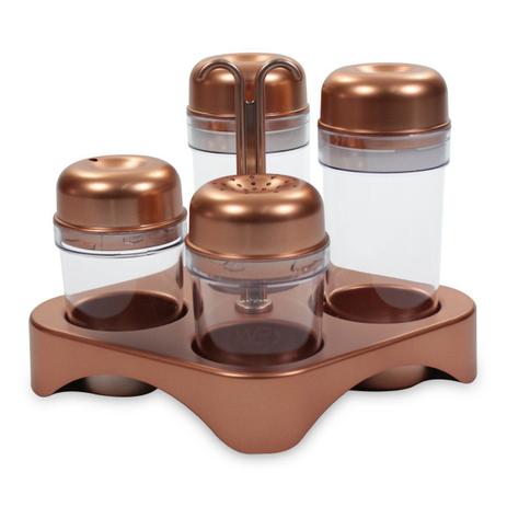 Galheteiro de Mesa 4 Peças Cobre Rosé Gold Fosco Restaurante Luxo - Wp connect Menor preço em Galheteiro de Mesa 4 Peças Cobre Rosé Gold Fosco Restaurante Luxo - Wp connect