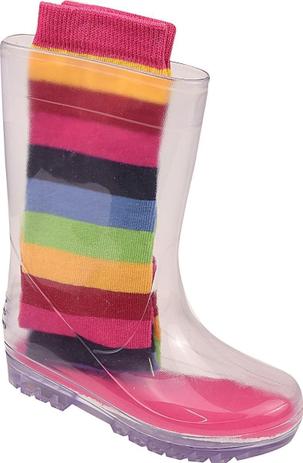 Galocha Infantil Menina Transparente Bota + Meia Luelua Menor preço em Galocha Infantil Menina Transparente Bota + Meia Luelua