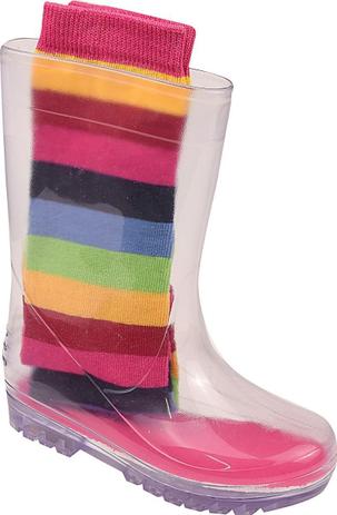 Galocha Menina Infantil Transparente Bota Meia Luelua Menor preço em Galocha Menina Infantil Transparente Bota Meia Luelua