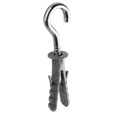 Gancho 3,4x60mm com bucha 5mm cinza Fixtil Menor preço em Gancho 3,4x60mm com bucha 5mm cinza Fixtil