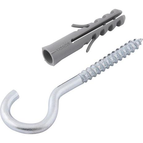Gancho 4,2x60mm zincado com bucha 6mm g-6 com 100 peças - Vonder Menor preço em Gancho 4,2x60mm zincado com bucha 6mm g-6 com 100 peças - Vonder
