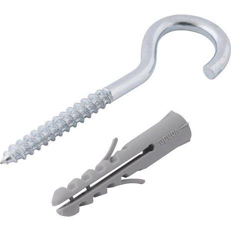 Gancho 5,5x70mm zincado com bucha 8mm g-8 com 100 peças - Vonder Menor preço em Gancho 5,5x70mm zincado com bucha 8mm g-8 com 100 peças - Vonder