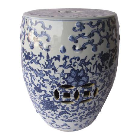 Garden Seat em Cerâmica Chinesa Azul - Prime home decor Menor preço em Garden Seat em Cerâmica Chinesa Azul - Prime home decor