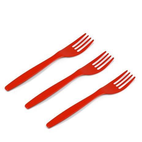 Garfo Plástico Descartável Sobremesa Vermelho 50 unidades - Kaixote Menor preço em Garfo Plástico Descartável Sobremesa Vermelho 50 unidades - Kaixote