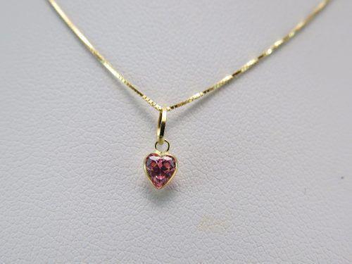 Gargantilha Colar Veneziana 45cm Ponto De Luz Coração Rosa Em Ouro 18k 750 - DR Joias Menor preço em Gargantilha Colar Veneziana 45cm Ponto De Luz Coração Rosa Em Ouro 18k 750 - DR Joias