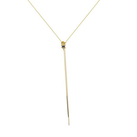 Gargantilha de Ouro 18k Gravata Menino com Safira 45cm ga03822 - Joiasgold Menor preço em Gargantilha de Ouro 18k Gravata Menino com Safira 45cm ga03822 - Joiasgold
