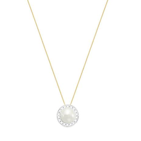 Gargantilha em Ouro 18K Pérola e Diamantes - AU2694 - Bruna tessaro Menor preço em Gargantilha em Ouro 18K Pérola e Diamantes - AU2694 - Bruna tessaro