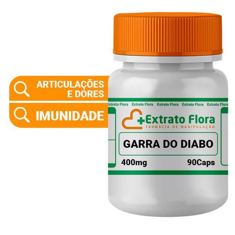 Garra do Diabo 400mg 90 Cápsulas (Harpagophytum Procumbens) - Extrato flora Menor preço em Garra do Diabo 400mg 90 Cápsulas (Harpagophytum Procumbens) - Extrato flora