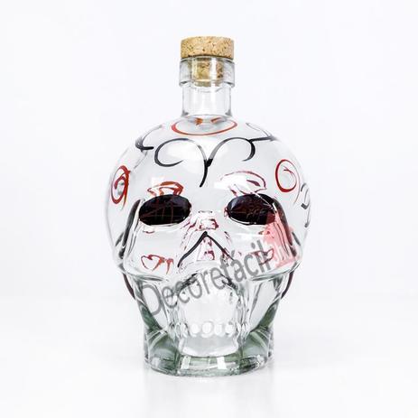 Garrafa Caveira em Vidro Transparente 750 ml + 6 Copos Shot 50 ml - Dfs-ro Menor preço em Garrafa Caveira em Vidro Transparente 750 ml + 6 Copos Shot 50 ml - Dfs-ro