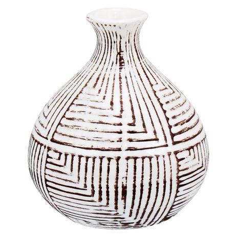 Garrafa Decorativa Em Cerâmica - 14cm - Kuahi Menor preço em Garrafa Decorativa Em Cerâmica - 14cm - Kuahi
