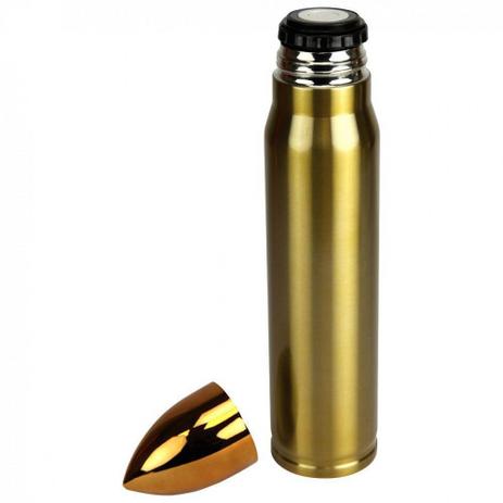 Garrafa Termica Bullet com Tampa 1 L Formato de Projetil Dourada Nautika Menor preço em Garrafa Termica Bullet com Tampa 1 L Formato de Projetil Dourada Nautika