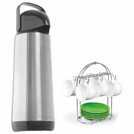 Garrafa Térmica Café Chá Pressão Inox 1 Litro Não Pinga Conserva 6