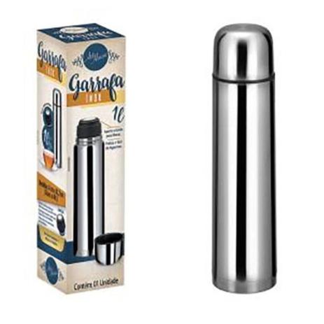 Garrafa Térmica cantil Inox 1L - ART HOUSE Menor preço em Garrafa Térmica cantil Inox 1L - ART HOUSE