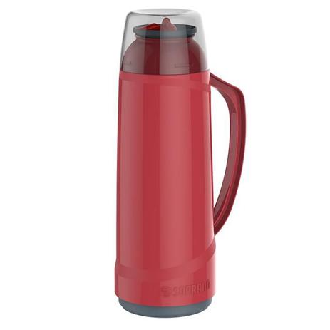 Garrafa Térmica Cristal 1 Litro Com Bico Vermelha Soprano Menor preço em Garrafa Térmica Cristal 1 Litro Com Bico Vermelha Soprano