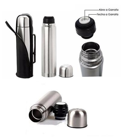 Garrafa térmica inox 500 ml Inquebrável - Com Capa P/ Transporte. - Eita Comprei Menor preço em Garrafa térmica inox 500 ml Inquebrável - Com Capa P/ Transporte. - Eita Comprei