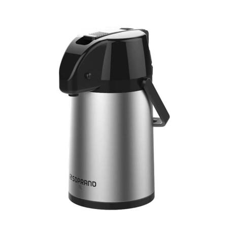 Garrafa Térmica Inox Soprano 1,0L Linha Exclusiva Com Alavanca Retrátil Menor preço em Garrafa Térmica Inox Soprano 1,0L Linha Exclusiva Com Alavanca Retrátil