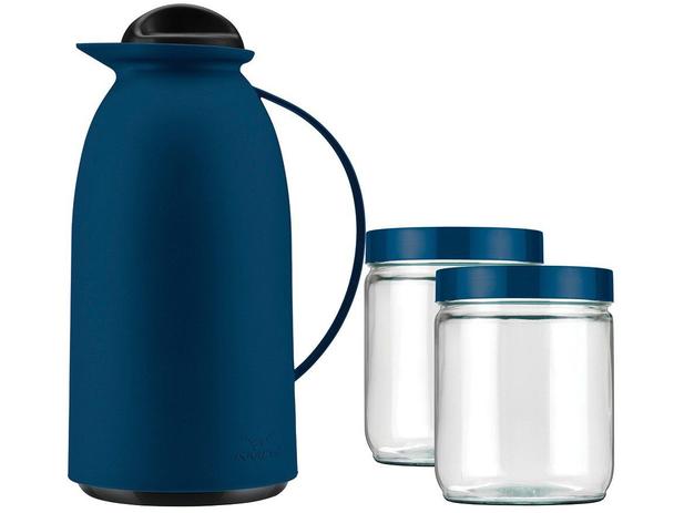 Garrafa Térmica Plástica 750 ml - 2 Potes de Vidro Invicta Kit VG Menor preço em Garrafa Térmica Plástica 750 ml - 2 Potes de Vidro Invicta Kit VG