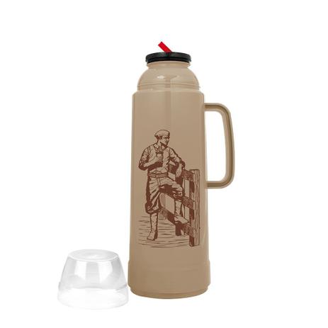 Garrafa Térmica Use Farroupilha Bege Gaucho 1L - MOR Menor preço em Garrafa Térmica Use Farroupilha Bege Gaucho 1L - MOR