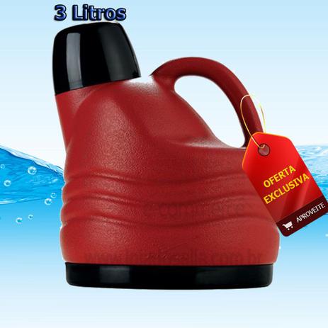 Garrafão / Botijão Térmico 3 Litros Vermelho Invicta Menor preço em Garrafão / Botijão Térmico 3 Litros Vermelho Invicta