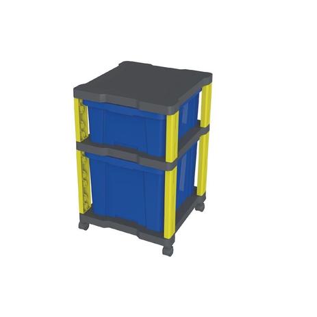 Gaveteiro em plastico kids com 2 gavetas azul - Tramontina Menor preço em Gaveteiro em plastico kids com 2 gavetas azul - Tramontina
