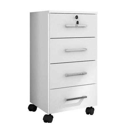 Gaveteiro Gávea Flex Color 4 GV Branco com Amarelo - Móveis Leão Menor preço em Gaveteiro Gávea Flex Color 4 GV Branco com Amarelo - Móveis Leão