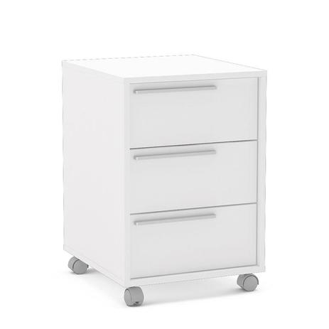 Gaveteiro Maia 3 gavetas 4 rodízios Branco Politorno Menor preço em Gaveteiro Maia 3 gavetas 4 rodízios Branco Politorno