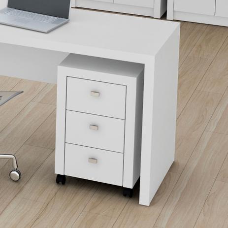 Gaveteiro Mila 3 GV Branco - Tecno mobili Menor preço em Gaveteiro Mila 3 GV Branco - Tecno mobili