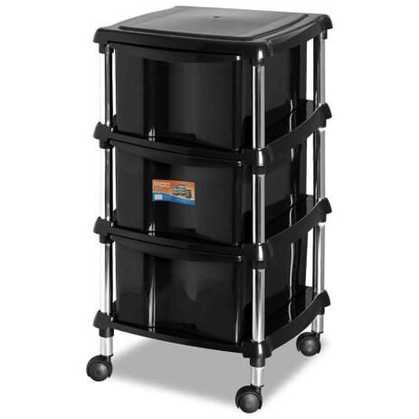 Gaveteiro Organizador com 3 Gavetas e Rodízios Preto - Niquelart é boa?