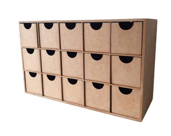 Gaveteiro Organizador Multiuso Mdf Cru 15 Gavetas PARA LAÇOS PARAFUSOS E MUITO MAIS - ARTE COM MADEIRA Menor preço em Gaveteiro Organizador Multiuso Mdf Cru 15 Gavetas PARA LAÇOS PARAFUSOS E MUITO MAIS - ARTE COM MADEIRA