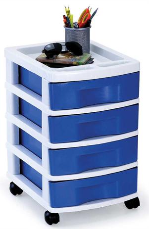 Gaveteiro Plástico Com Rodinhas Multiuso 4 Gavetas Rosa/Azul - Agraplast é boa?