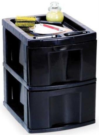 Gaveteiro Plástico Multiuso 2 Gavetas Preto - Agraplast Menor preço em Gaveteiro Plástico Multiuso 2 Gavetas Preto - Agraplast