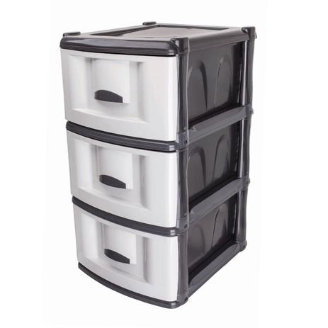 Gaveteiro Plástico Organizador C/ 3 Gavetas Preto Magic Toys Menor preço em Gaveteiro Plástico Organizador C/ 3 Gavetas Preto Magic Toys