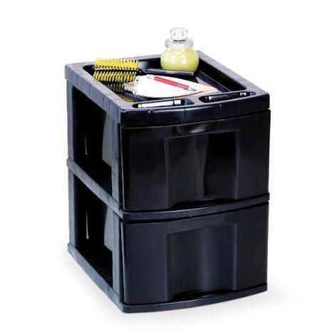 Gaveteiro Plástico Preto com 2 Gavetas Grandes - Agraplast Menor preço em Gaveteiro Plástico Preto com 2 Gavetas Grandes - Agraplast